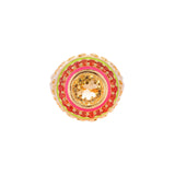 image of statement ring in orange front facing on white background