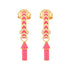 image of rocket enamel earrings in pink and gold on white background
